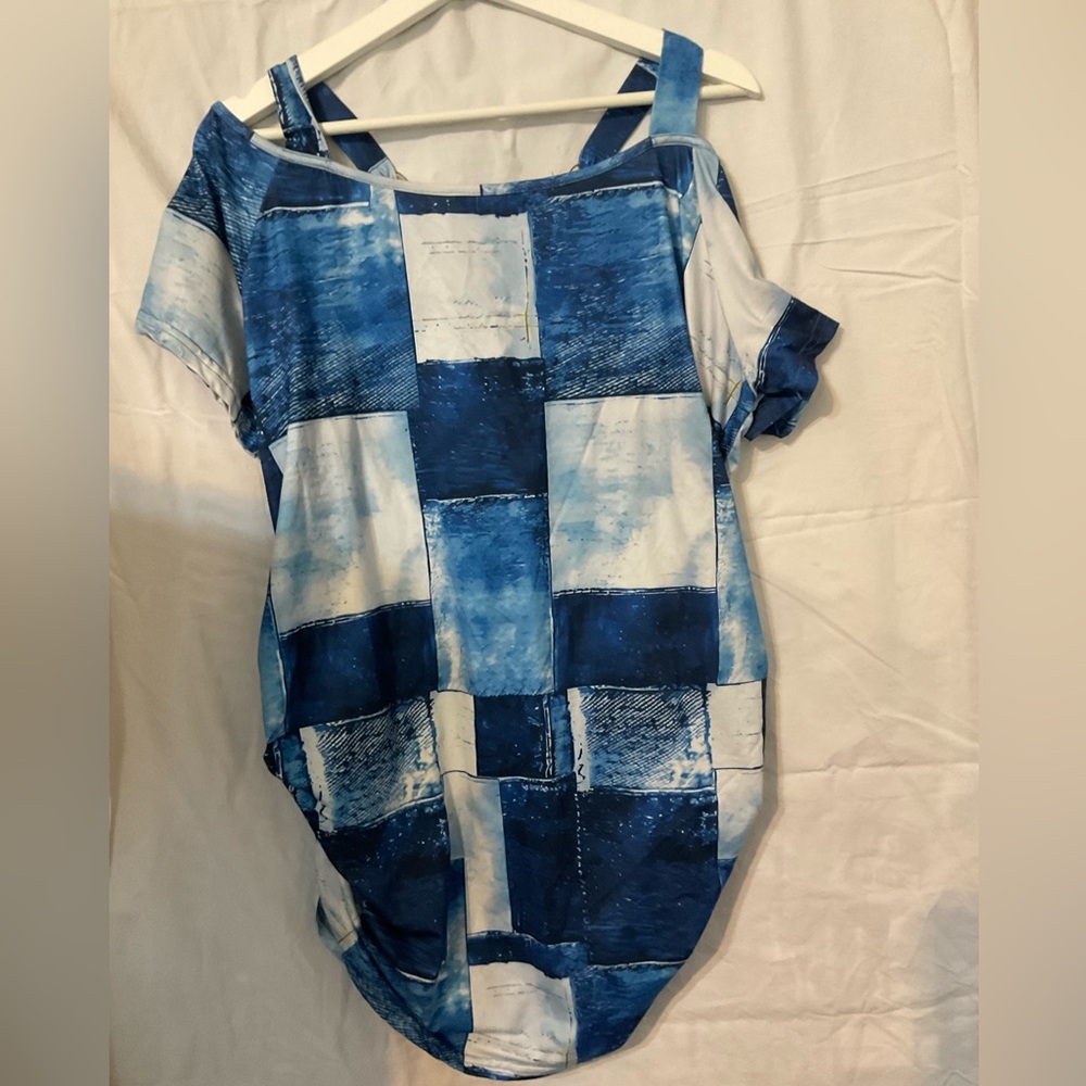 Chic Blue And White Patchwork Set - image 5